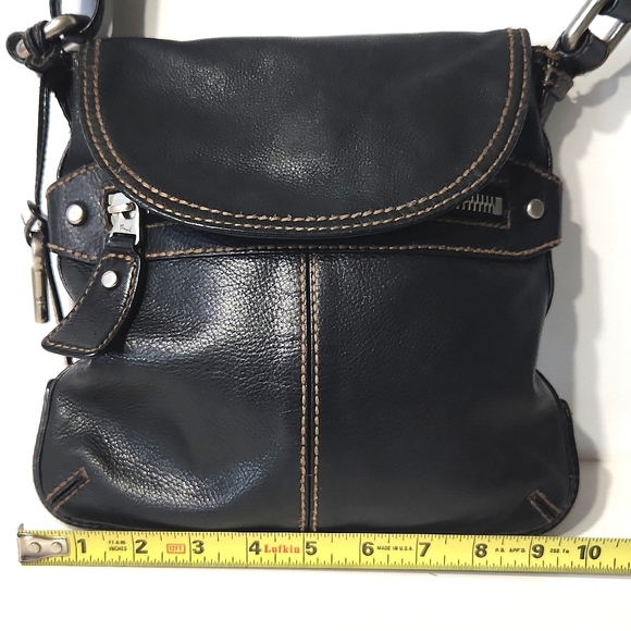 Fossil Vintage Black Pebbled Leather Crossbody Shoulder Bag Purse EUC - Picture 11 of 16